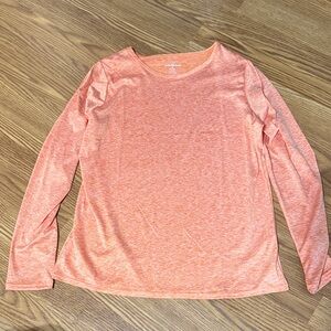 Vibrant Coral Long Sleeve Women's Top